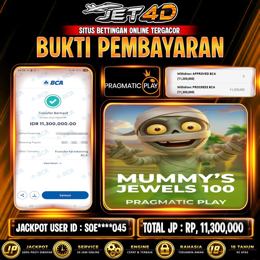 JET4D KEMENANGAN Mummy’s Jewels 100