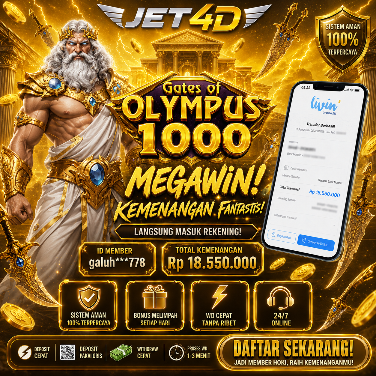 JET4D GATES OF OLYMPUS 1000