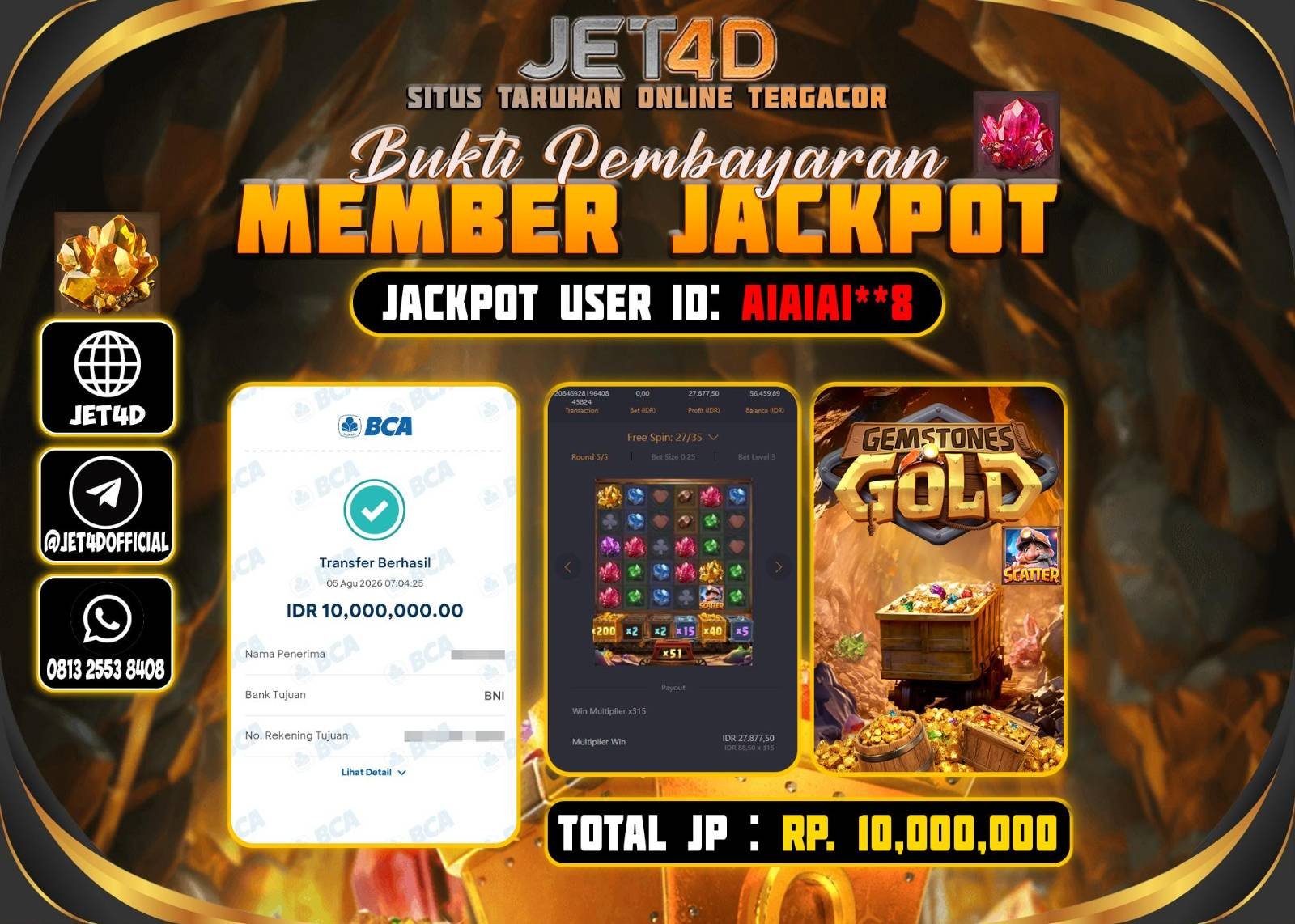 JET4D GEMSTONES GOLD
